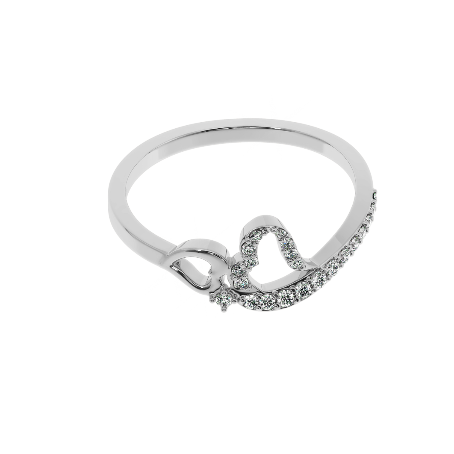 Solitairekart 0.15 CT Lab Diamond Key to My Heart Gold Ring